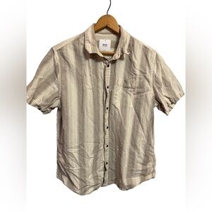 Katin Mens Striped Short Sleeve Button Up Size Large